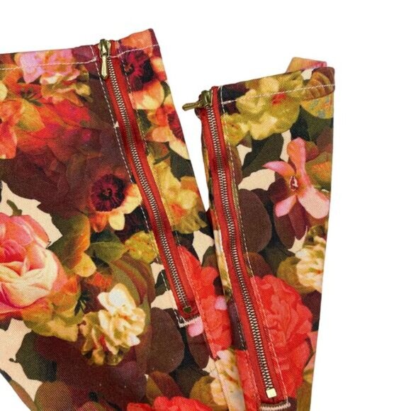 7 FOR ALL MANKIND Skinny Ankle Leg Pant Sz 26 Floral Print Multicolor - Picture 9 of 9